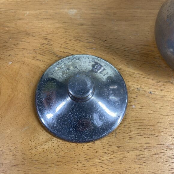 Vtg WEB Pewter 3-inch Creamer & Covered Sugar Serving Set #1137 Rustic Elegance - Picture 16 of 16